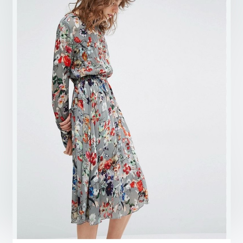 Anthropologie Essentiel  Antwerp Floral Long Sleeve Dress